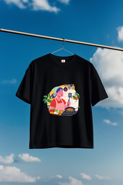 Soft and Cozy Cotton Round Neck Half Sleeve Oversized tee