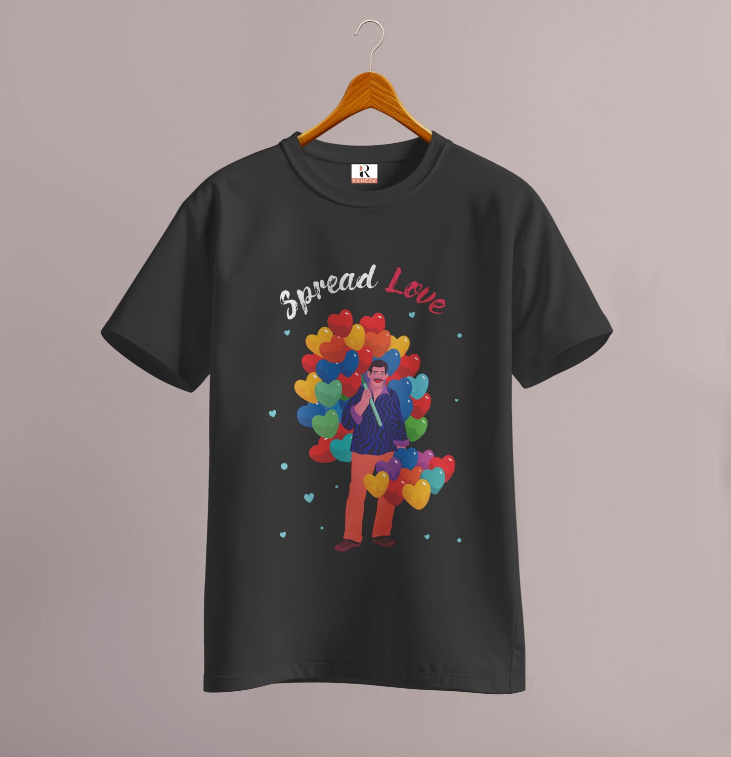 Simple Print Half Sleeve T shirt