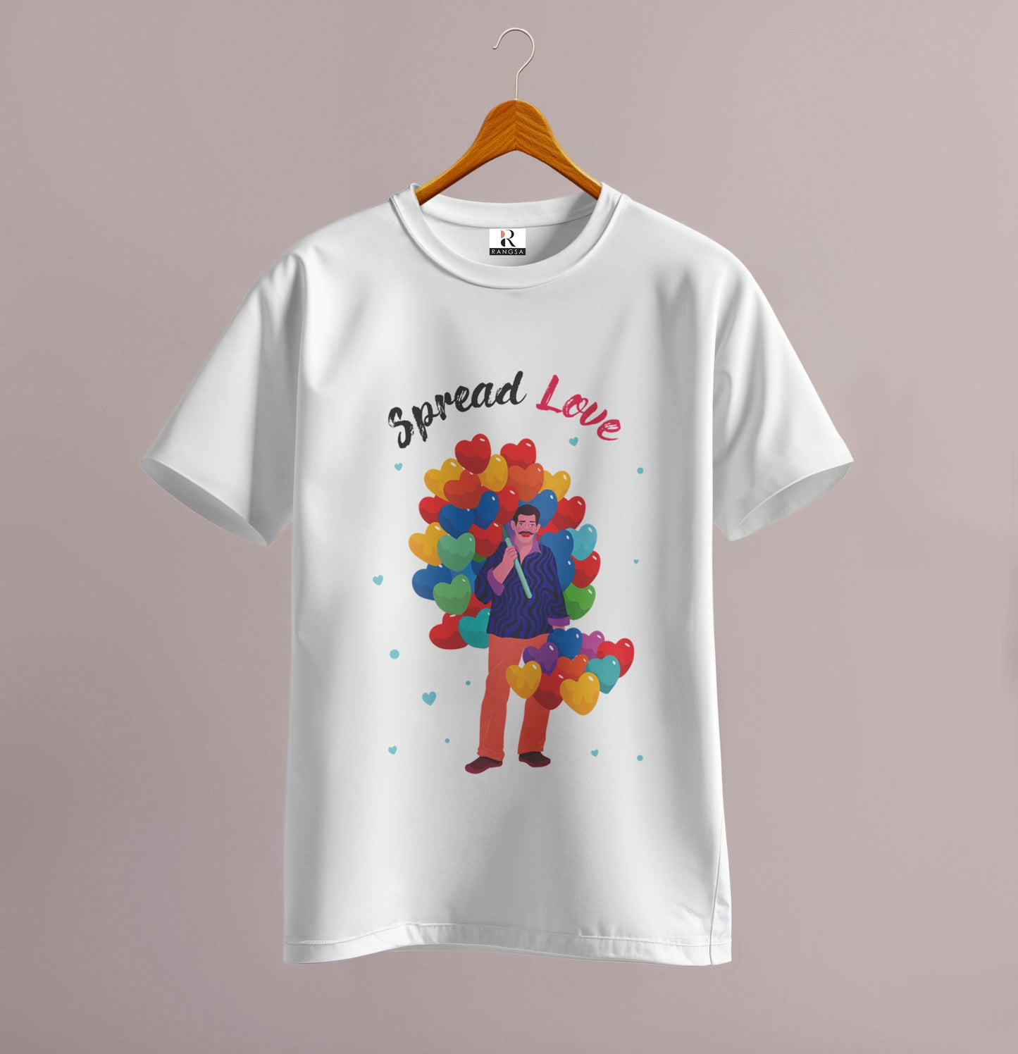 Simple Print Half Sleeve T shirt